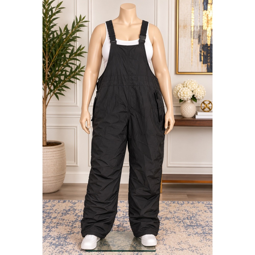 Cherokee Womens Snow Bibs Black Insulated Winter Overalls Size 3X